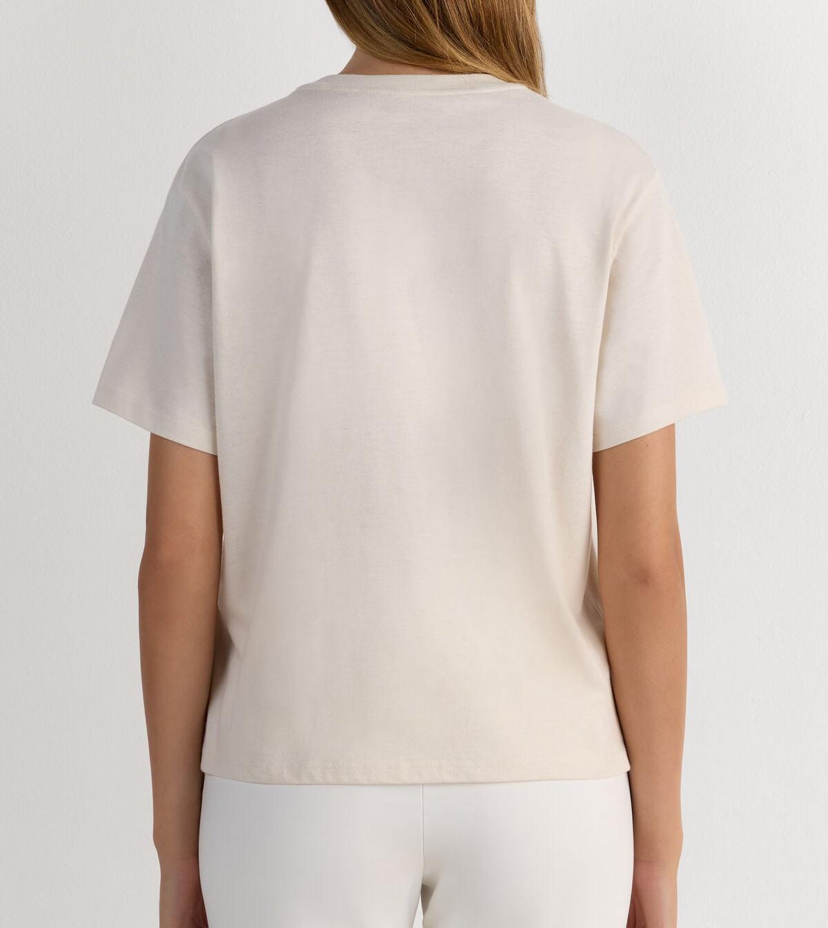 Boxy Fit Cotton Short Sleeve Top – Dusty White